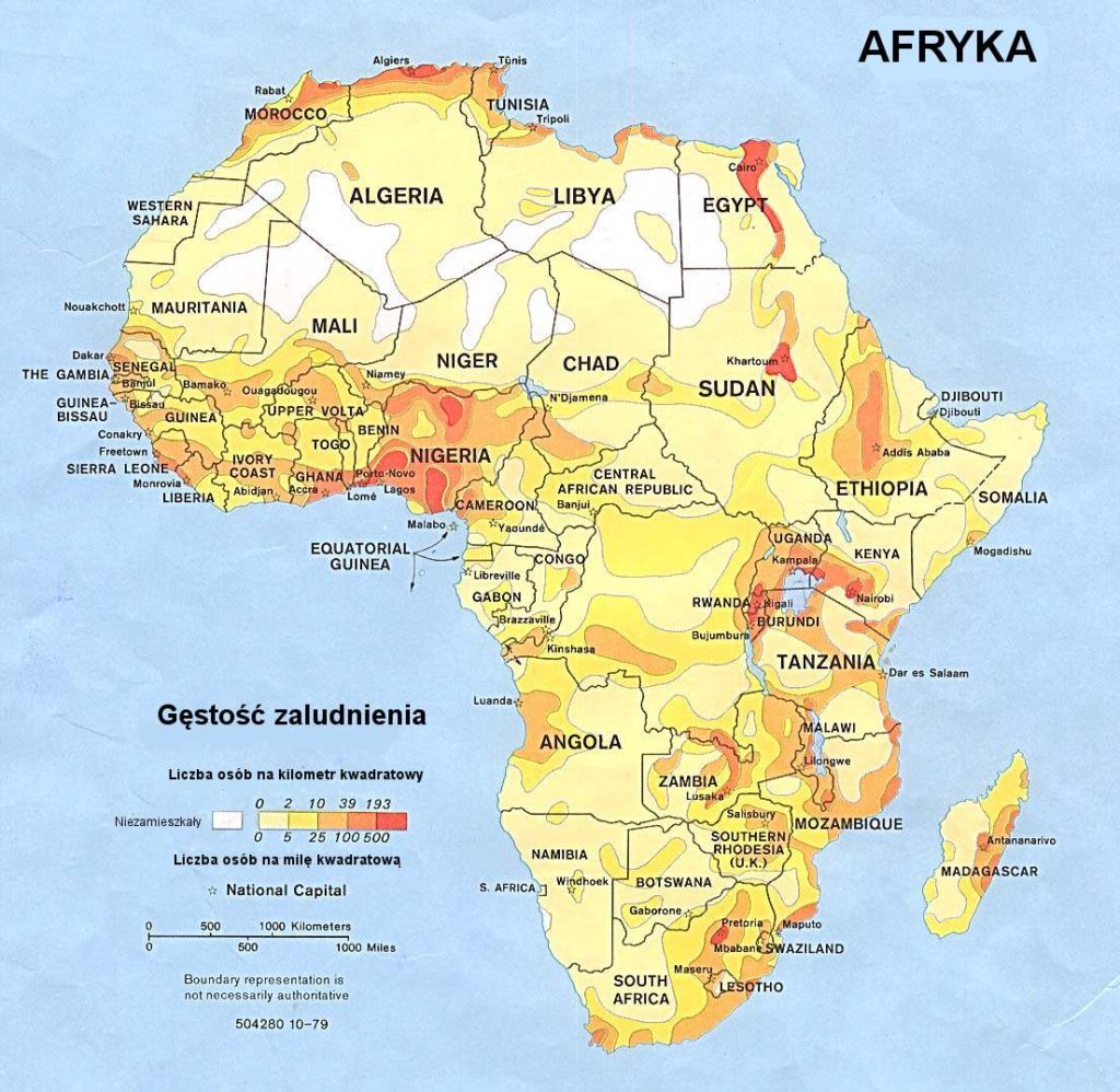 Mapa Afryki Państwa I Stolice Afryka mapy - atlas - Afryka.biz.pl